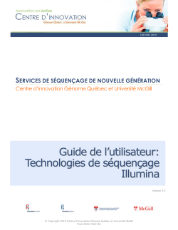 Guide de l`utilisateur: Technologies de sÃ©quenÃ§age Illumina