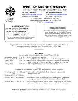 Weekly Announcements 3/29/15