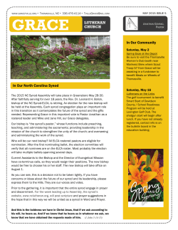 May 2015 Newsletter - Grace Lutheran Church