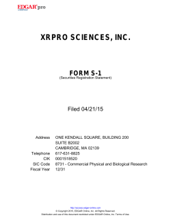 XRPRO SCIENCES, INC. - Gracin & Marlow LLP