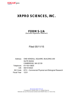 XRPRO SCIENCES, INC. - Gracin & Marlow LLP