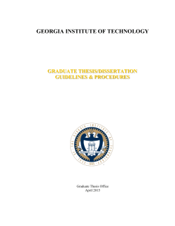 Thesis Manual - Graduate Studies at Georgia Tech