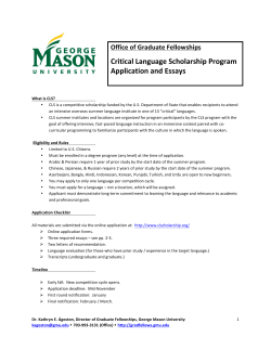 Critical Language Scholarship - George Mason Graduate Fellowships