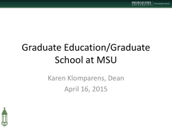 Graduate Education at MSU - The Graduate School