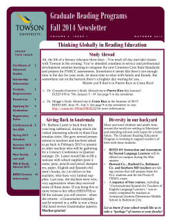 Graduate Reading Programs Fall 2014 Newsletter
