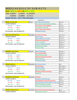 WCE/S C H E D U L E  O F  S U B J E C T S - UST