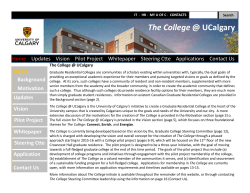 The College @ UCalgary - Faculty of Graduate Studies