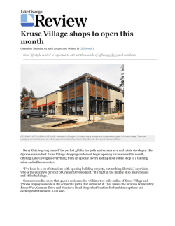 Kruse Village shops to open this month