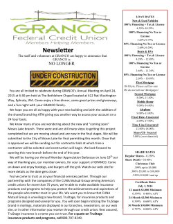 1st Quarter Newsletter - Granco Federal Credit Union