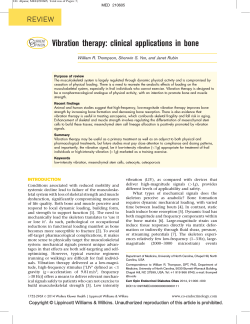 Vibration therapy: clinical applications in bone