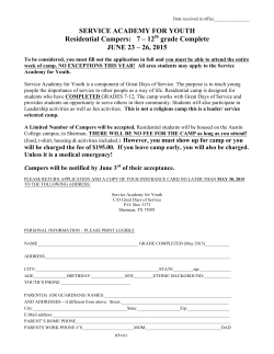residential camp application - Grand Central Station Sherman