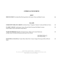 View Lunch Menu - The Grand Hotel & Suites Toronto