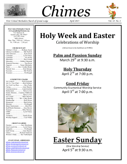Holy Week and Easter Easter Sunday