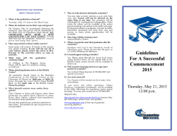 2015 Guidelines for a Successful Graduation Brochure