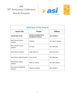 ASI 50th Anniversary Celebration Awards Summary