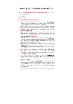 Prof. Tong-Yee Lee`s (Tony) partial publication list