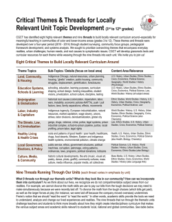 Critical Themes & Threads for Locally Relevant Unit Topic