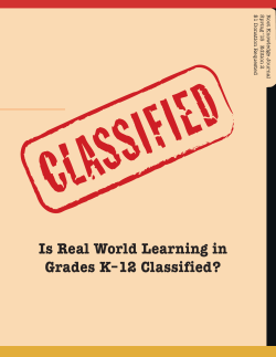 Is Real World Learning in Grades Kâ12 Classified?
