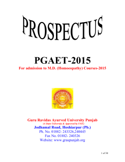 PGAET-2015 - guru ravidas ayurved university