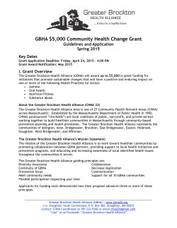 GBHA $5,000 Community Health Change Grant
