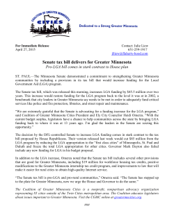 press release - Coalition of Greater Minnesota Cities