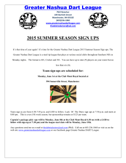 greater nashua dart league summer sign up schedule