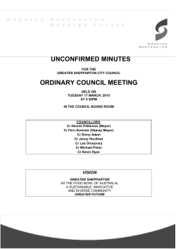 Minutes of Ordinary Meeting - 17 March 2015