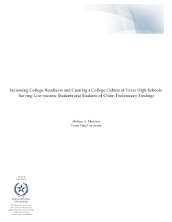 Increasing College Readiness and Creating a College Culture at