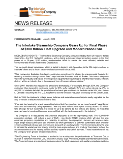 100 million fleet upgrade for The Interlake Steamship Company