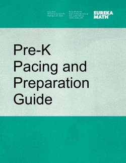 EUREKA MATH: PRE-K PACING AND PREPARATION GUIDE