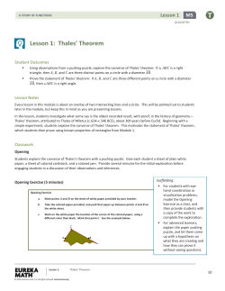 Lesson 1: Thales` Theorem