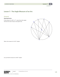 Lesson 7: The Angle Measure of an Arc