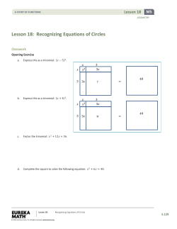 Lesson 18: Recognizing Equations of Circles