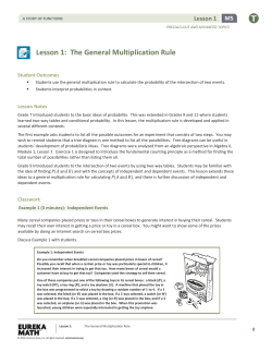 Lesson 1: The General Multiplication Rule