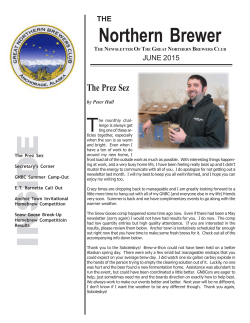 June 2015 Newsletter - Great Northern Brewers Club