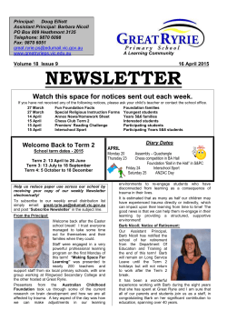 newsletter 2015-04-16 - Great Ryrie Primary School