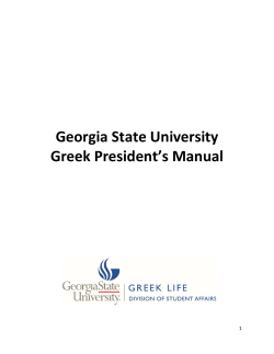 2015-2016 Greek Presidents` Manual - Greek Life