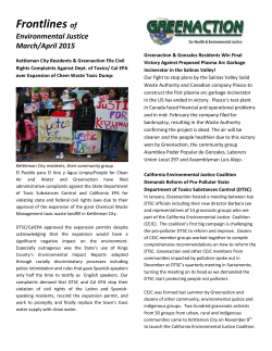 Greenaction Frontlines of Environmental Justice Newsletter