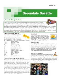Greendale Gazette - Greendale Public School