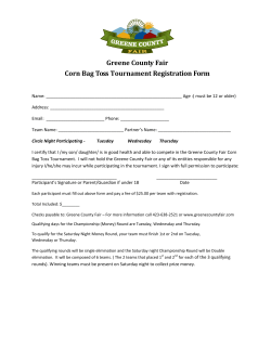 Greene County Fair Corn Bag Toss Entry Form