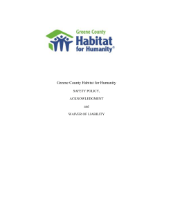 PURPOSE OF THIS MANUAL: - Greene County Habitat for Humanity