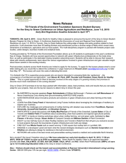 Student Bursary - Green Roofs for Healthy Cities