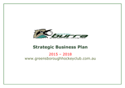 Business Plan 2015. - Greensborough Hockey Club