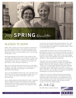 2015 Spring Newsletter - Greensboro Urban Ministry