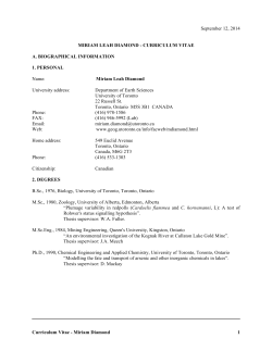 Diamond_OFFICIAL CV - Green Science Policy Institute