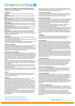 General Terms and Conditions services Climate Neutral