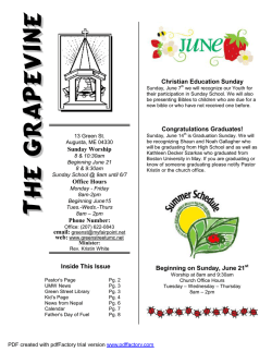 June 2015 Newsletter - Green Street United Methodist Church