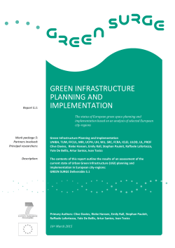 Green Infrastructure Planning and Implementation