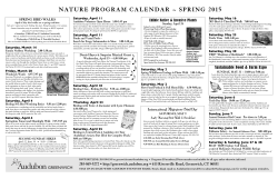 Nature Program Calendar ~ Spring 2015