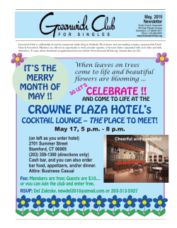 May 2015 - Greenwich Club for Singles